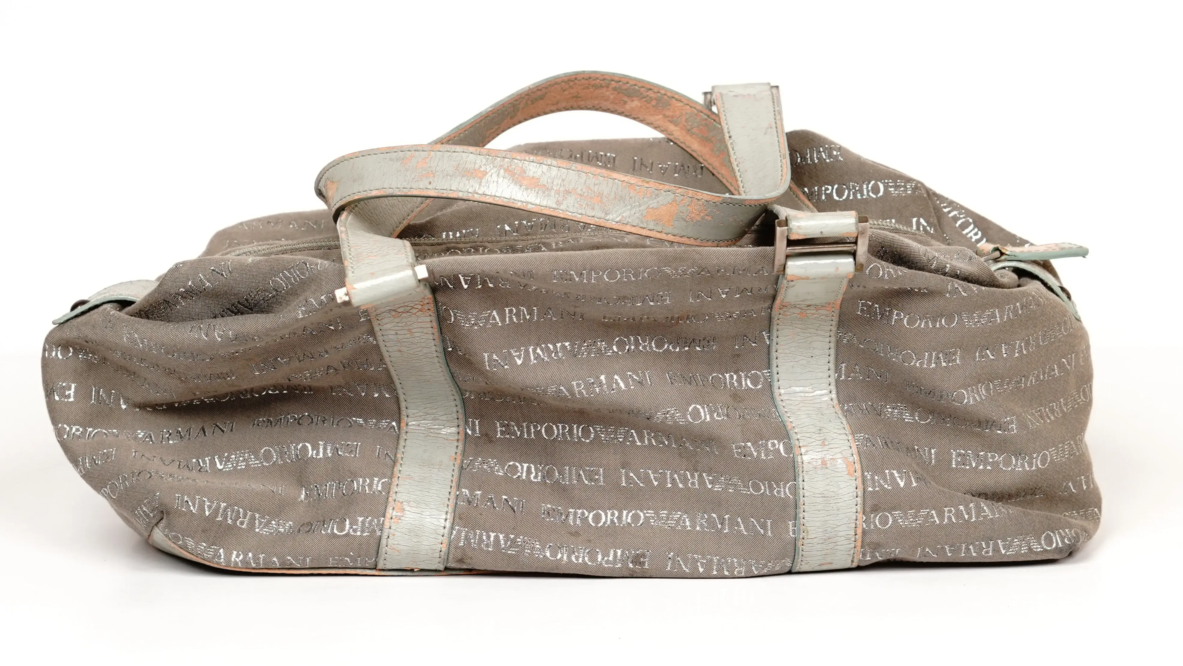 After Emporio Armani duffle restoration new genuine leather handles and thoroughly cleansed exterior